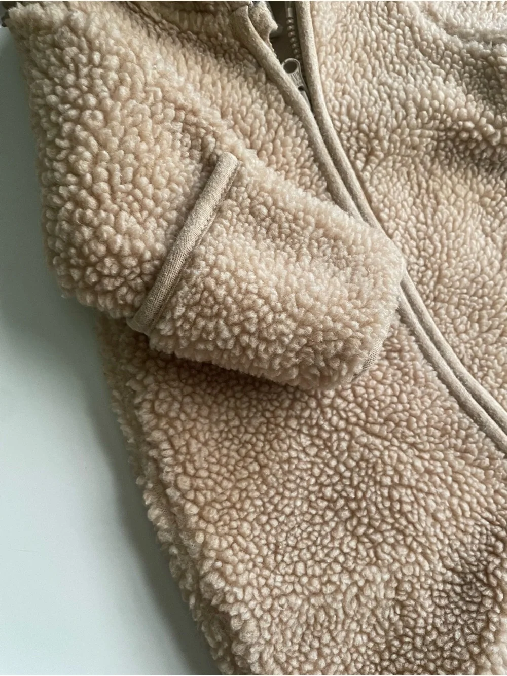 baby GAP Beige Teddy Sherpa Hooded Jumpsuit with Ears - Gender Neutral!